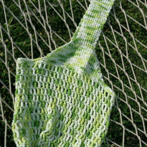 Large cotton market/ beach bag - green variegated color