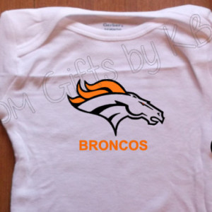 Little Broncos Baby Onesies, NFL Team, Football onesie, Custom Onesies, Baby shower gift, Christmas Gift, Custom NFL onesie, Horse