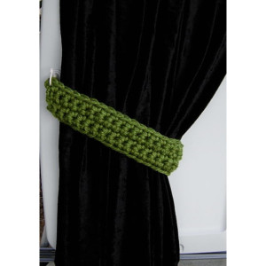 Curtain Tiebacks Set, Curtain Tie Backs, One Pair Solid Green Drapery Ties, Drapes, Shower Curtain Holders, Crochet..Ready to Ship & Custom