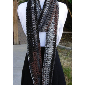Extra Long INFINITY SCARF, Loop Scarf, Cowl, Grey Gray Black Brown White Soft Narrow Skinny Crochet Knit Winter..Ready to Ship in 3 Days