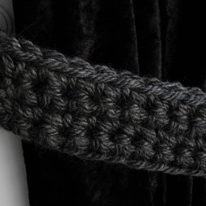 Dark Gray Curtain Tiebacks, Curtain Tie Backs, One Pair, Solid Dark Grey, Drapery Ties Ties, Drapes Holders, Crochet Knit..Ready to Ship & Custom