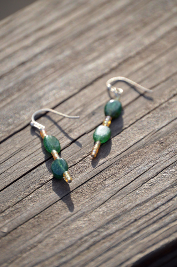 Yellow and Green Earrings