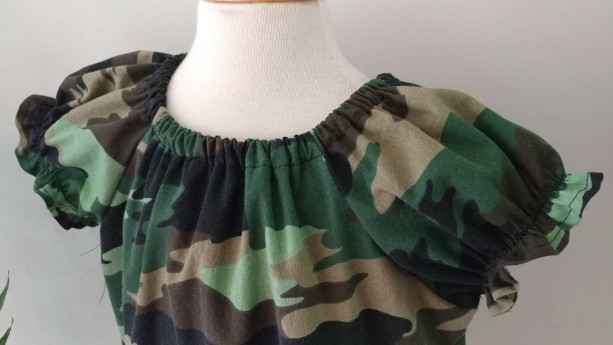 Camouflage Peasent Dress
