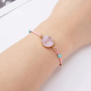 Make a Wish, Wish Bracelet, Pink Charm Bracelet, Lucky Pink String Bracelet ,Stocking Stuffer for Friends