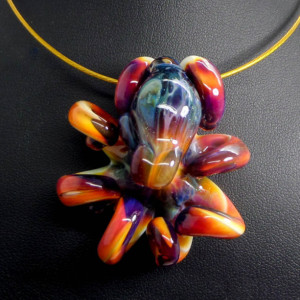 The Silver Creek Kracken Collectible Wearable  Boro Glass Octopus Necklace / Sculpture Made to Order