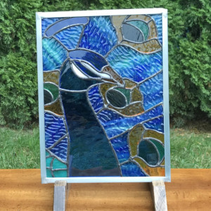 Peacock Stained Glass Panel