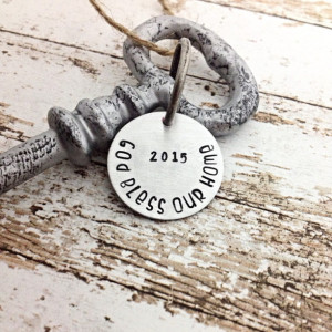 Housewarming Gift, HOME DECOR, Hand stamped key, new home, skeleton key, Personalized Gift