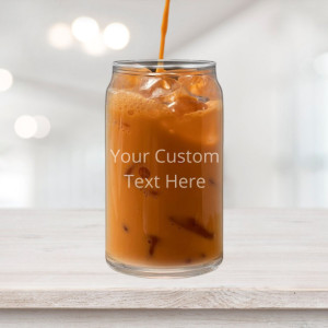 Custom beer can glass, engraved personalized beer can glass, etched iced coffee glass, father's day gift, groomsmen gift, graduation gift