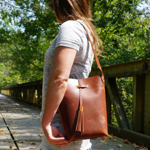 Medium Tote in Horween Leather - Handstitched 