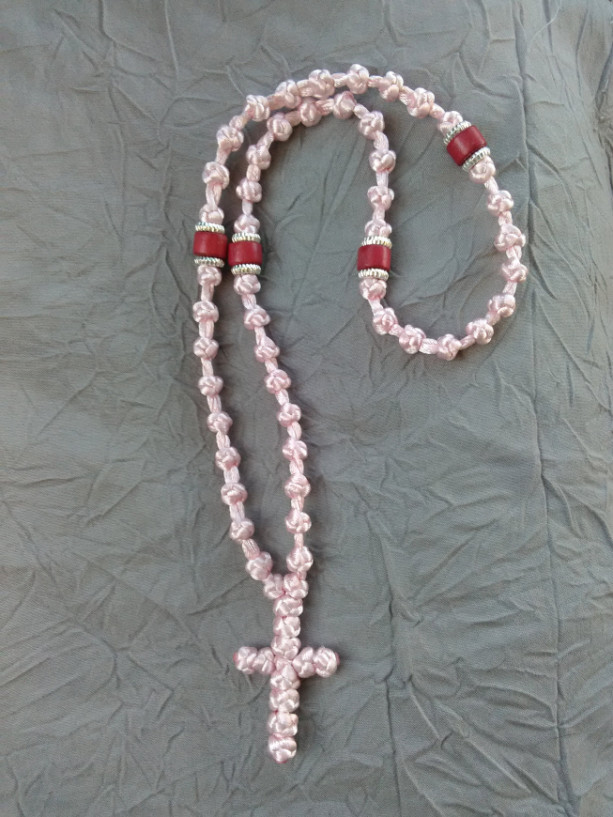 komboskini/orthodox prayer rope 50 knot- pink