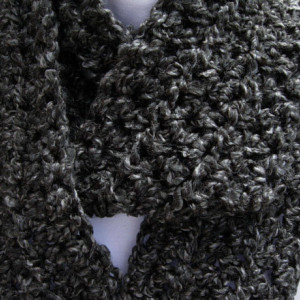 INFINITY LOOP SCARF Black Dark Gray Grey Charcoal Extra Soft Winter Neck Warmer, Endless Eternity Ring Circle Cowl..Ready to Ship in 3 Days