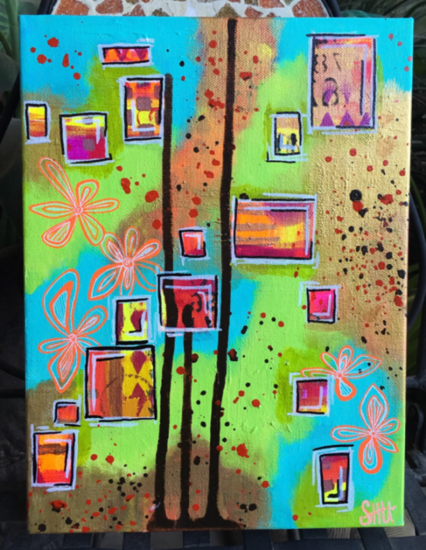 Original Mixed Media Abstract Intuitive Canvas Painting