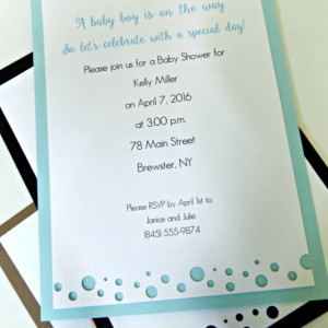 Hand-cut Layered Invitation in "bubbles" Style-Pack of 10-Perfect for Showers, Weddings, Sweet 16, Birthday, etc. Several Colors Available