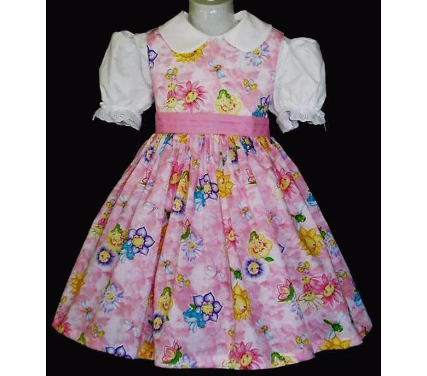 NEW Handmade Daisy Kingdom Sunny Friends Pink Dress Custom Sz 12M-14Yrs
