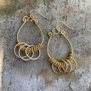 Gold coiled earrings