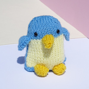 Hand Knitted Penguin, Stuffed Penguin, Small Baby Penguin, Knit Toy