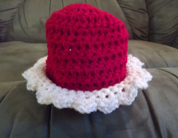 Crocheted Baby Hat Holiday Scallop Hat