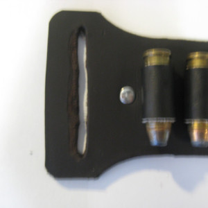 Ammo Holder Slide on Belt Leather Cartridge Holder for Belts 1-1/2" to 3" Wide