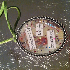 Handmade Positive Thinking Resin NEcklace 4