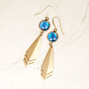 Real Butterfly Earrings - Butterfly Wing Jewelry - Art Deco Earrings - Blue - Metallic Blue - Blue Morpho - Gift for Her - Insect Jewelry