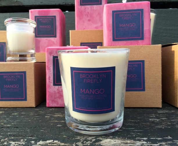 Mango Candle. Scented Soy. 13 Ounce Reusable Glass Tumbler. 
