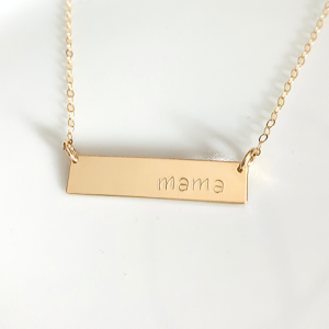 Mama Bar Necklace - 14K Gold Fill or Sterling Silver - Personalized Hand Stamped Necklace - Custom Jewelry - Mothers Day Gift - Gift for Mom