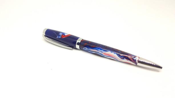 Handcrafted Acrylic Red/White/Blue Graduate pen