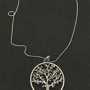 Gunmetal Detailed Tree Necklace