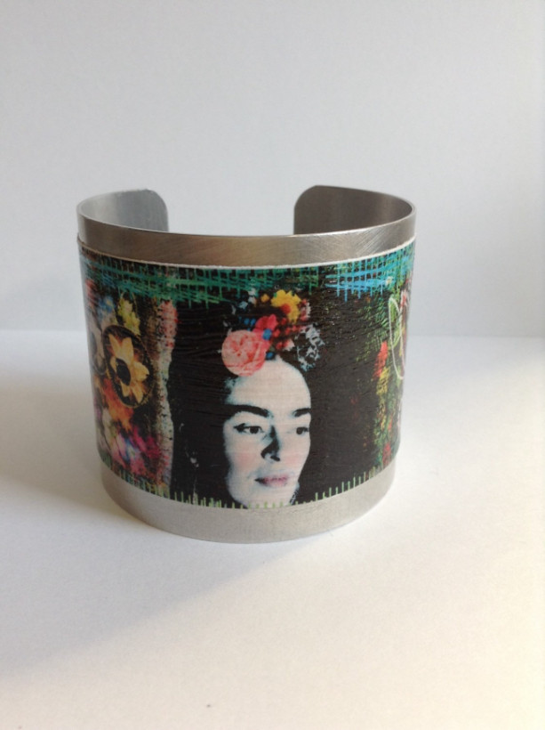 Frida Kahlo Cuff Bracelet, Frida Kahlo Artist on Cuff Bracelet. Cuff Bracelet