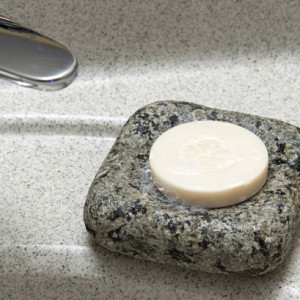 Sea Stones Solid Granite Cove Soap Dish, Kitchen, Bathroom