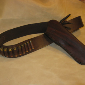 Western Leather Gun Belt/Holster Hip Rig