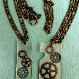 Steampunk Couples Necklace Set