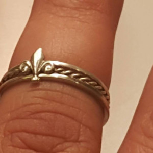 Fleur-de-lis miniature stacking rings /Sterling silver set of 3 Fleur de lis