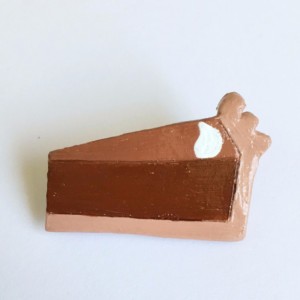 Handmade brooch Chocolate Pie Pin Food Jewelry 