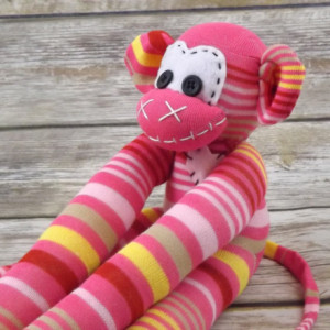 Sock monkey : Laura ~ The original handmade plush animal made by Chiki Monkeys