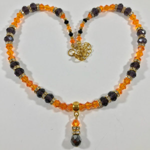 Black & Orange bead necklace 