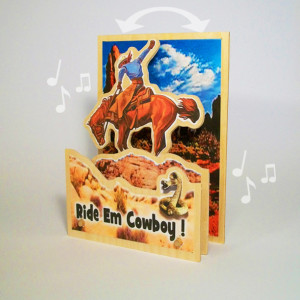 Music Box- Animated Cowboy and Bucking Bronco