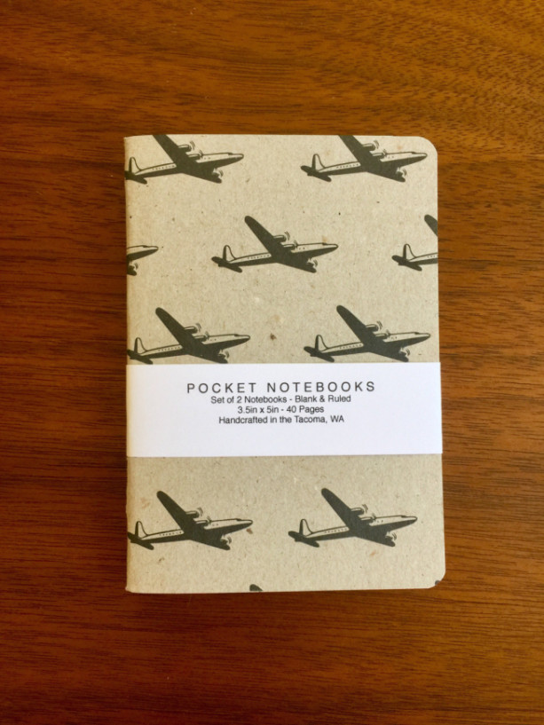 Airplane Notebooks 2 pack 3.5in x 5in Pocket Notebook handcrafted journal diary sketchbook gift set handmade kraft Premium Notebook no logos