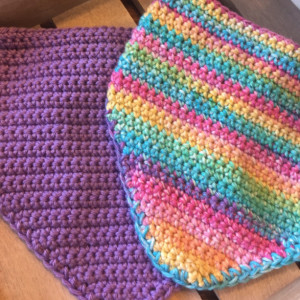 2 baby girl handmade crochet cotton bibs