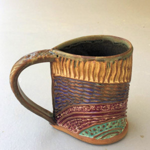 Dragonfly Pottery Mug Coffee Mug Hand Built Stoneware Microwave and Dishwasher Safe