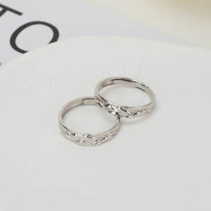 925 Silver Mountains Couple Rings, Free Engraving, Adjustable