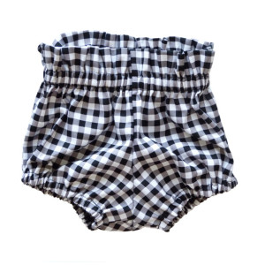 High Waist Bloomer | Black Gingham with White Bow