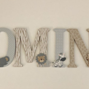 Jungle Animals , Safari Nursery Letters,Wood Letters,Nursery Decor-,PRICE PER LETTER-Custom made -Other Colors available