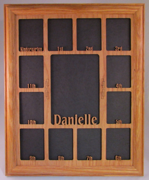 School Years with Name Graduation Collage K-12 Clockwise Picture Frame and Matte 11x14