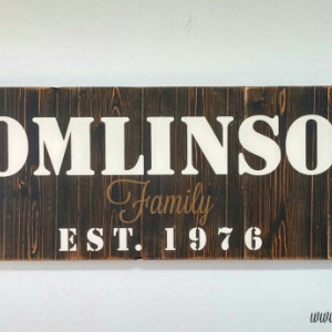 Wood Anniversary Gift | Personalized Family Name Sign | Large Custom Sign | Wooden Name Sign | Last Name Sign | Rustic Wall Decor