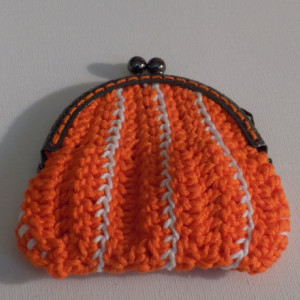 orange/white coin purse