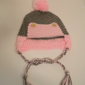 Crocheted Winter Trapper Eskimo Earflap Hat for Babies and Toddlers