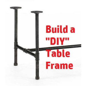 Black Pipe Table Frame/Table Legs "DIY" Parts Kit--Black Pipe- 1” x 68” long x 24” wide x 40” tall