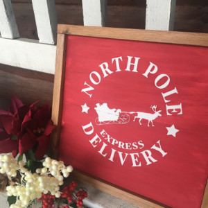 North Pole Delivery Christmas Decor Sign