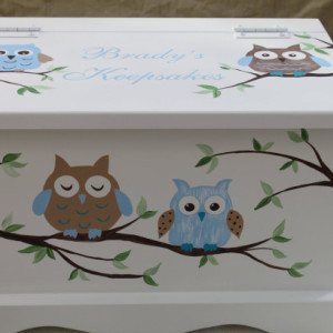 Owl Baby Keepsake Chest Box personalized baby gift